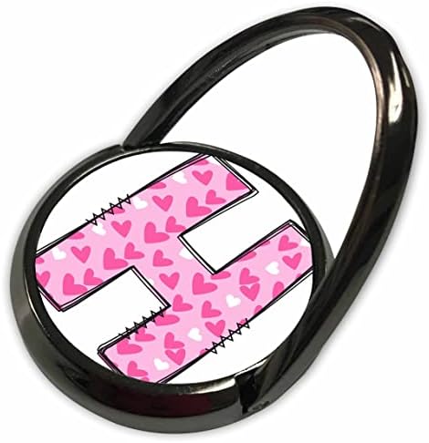 3Drose Slatka ružičasta na ružičastim srcima monogram početni h - prstenovi telefona