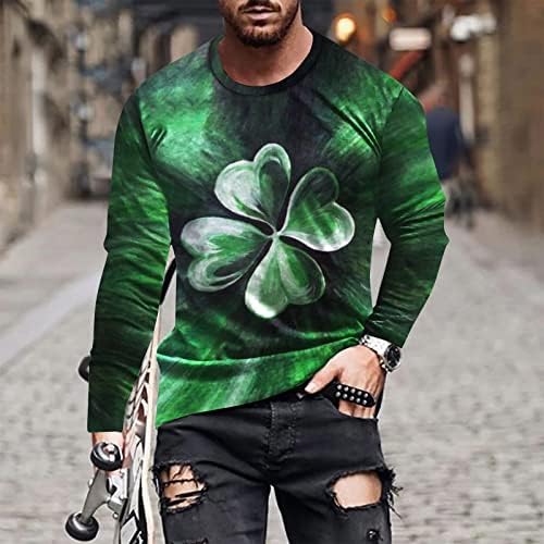 Muški hipster hiphop majice majice majice sv. Patricks Day majica irska odjeća Shamrock Clover majica dugih rukava