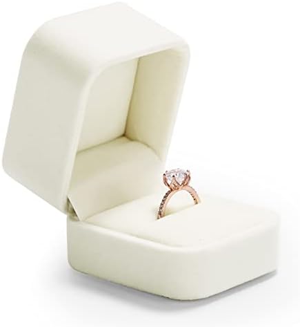 OIRLV Premium Velvet Box Box Elegantna kutija za prsten za prijedlog bijelo ružičasto zeleno baršunasti okvir zajedno zajedno