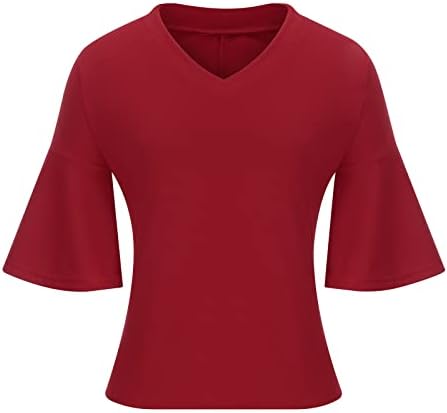 Bluza košulja za ženske 2023 kratka polovica rukava duboko v vrat pamuk labav fit opuštena fit basic Brunch košulja pw