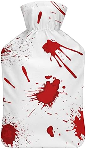 Crvena krv ili boja prskanje mrlje od boce s toplom vodom gumeni krevet Toplija slatka topla vreća s poklopcem za razdoblje