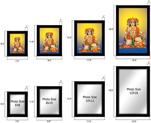 Iba indianbeautifart hinduistički bog okvir slike panch mukhi lord hanuman s različitim glavama koje drže različito oružje