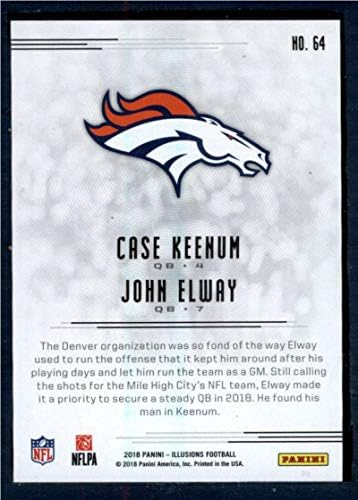 2018. Panini iluzije nogomet 64 slučaj Keenum/John Elway Denver Broncos Službena NFL trgovačka karta