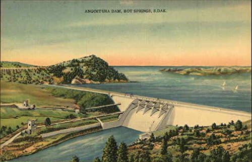 Angostura Dam Hot Springs, South Dakota SD Originalna antička razglednica