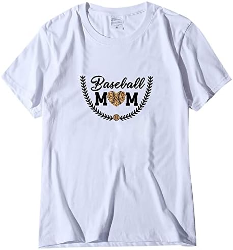 Majice Majčin dan, košulje za bejzbol, mamine vrhove, ženske kratke rukave O-Neck labavi casual bluza majice majice