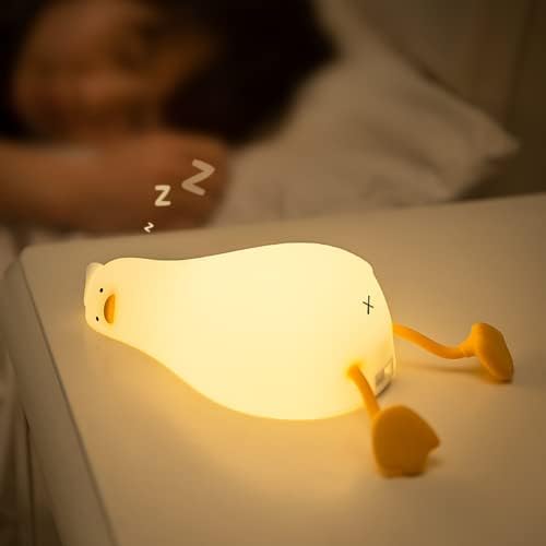 Drecoam noćno svjetlo, LED ležeća ravna patka noćna svjetlost, silikonska zatamnjena noćna svjetlost, noćno svjetlo Benson