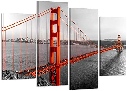 Kreative Arts platno print Prekrasan most Golden Gate Most San Francisco California Black White White Wall Umjetnost ukrašavanja
