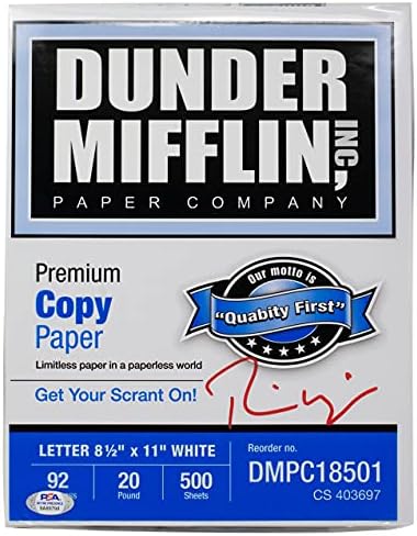 Rainn Wilson Dwight potpisao je ured Dunder Mifflin Paper Ream PSA/DNA ITP