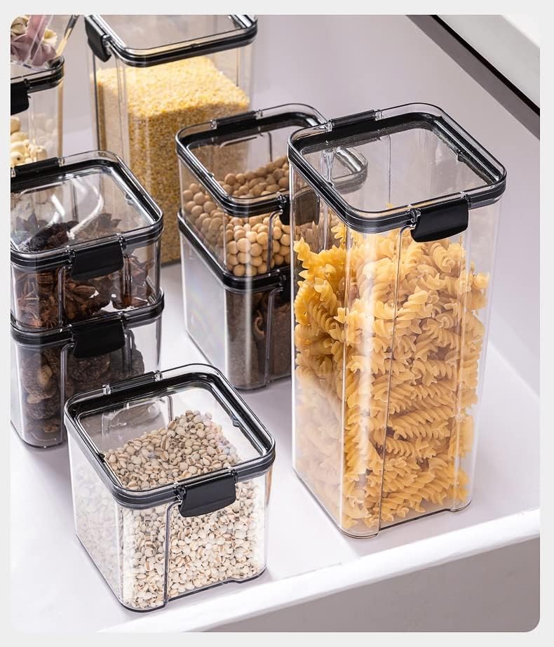 6pcs kuhinjski spremnici kutija za začine organizator staklenke za skladištenje žitarica staklenka za rasute proizvode s