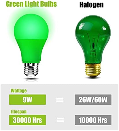 Zelena žarulja, ekvivalent 9 vata 60 vata, ultra svijetle žarulje u boji 800lm za vanjsku dekorativnu rasvjetu, blagdanske