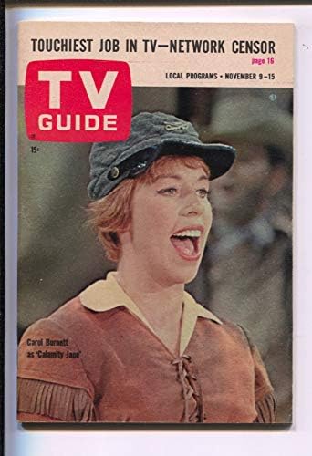 TV vodič od 9.11.1963-Carol Burnett kao Calamiti Jane na naslovnici-Istočni Illinois-bez etikete-kopija na kiosku-OE