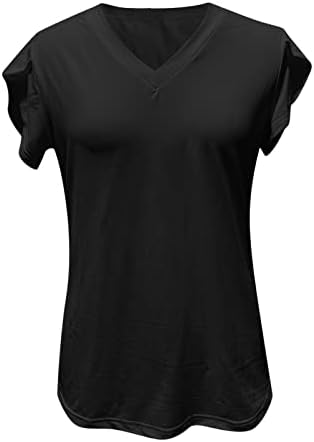 Obične bluze za djevojčice Ljetna jesen kratki rukav vneck spandex vrhovi Žene 2023 Odjeća Y2K kg