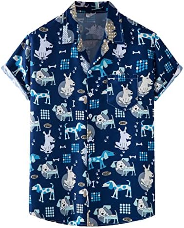 Muški ljetni modni vrhovi košulja casual havajska plaža casual gornji vrh gumba kratkih rukava džep majica muške majice majice