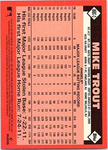 2021 Topps Chrome 1986 Topps bejzbol refraktor 86BC-2 Mike Trout NM-MT Los Angeles Angels Baseball