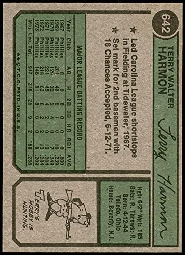 1974. Topps 642 Terry Harmon Philadelphia Phillies NM/MT Phillies