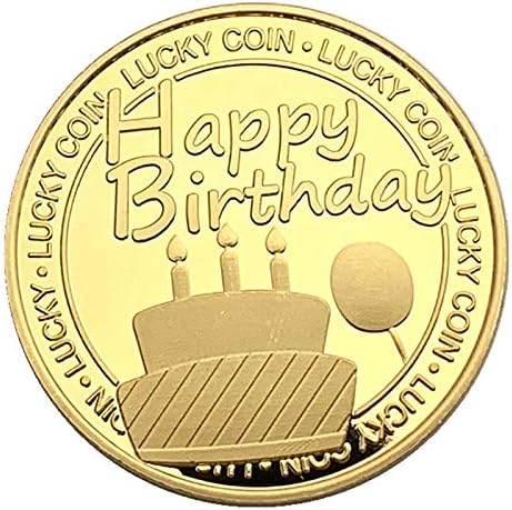 Sretan rođendan sretni novčić kreativni poklon kolekcionarski zlatni pozlaćeni suvenir kolekcija sretna rođendanska kolekcija
