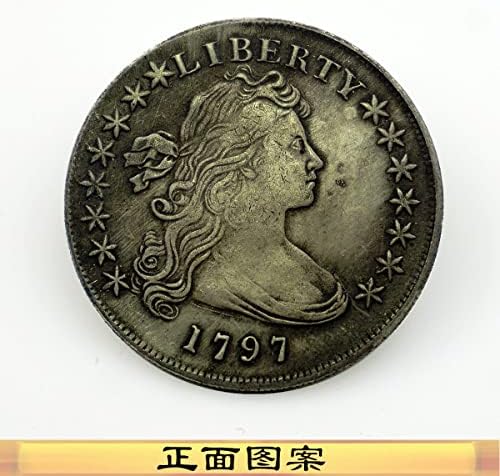 Američki prigodni novčić iz 1797. godine sa Kipom slobode Srebrni dolar strani novčić s valovitom glavom srebrni okrugli
