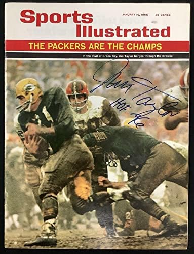 Jim Tailor potpisao je 1/10/66 bez autograma za pakiranje etiketa u meniju-NFL časopisi s autogramima
