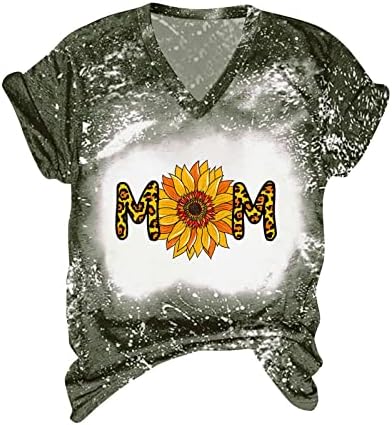 Mame grafičke majice za žene, v cvjetna majica s kratkim rukavima ljeto rukav u obliku rukava majice gornje meke tinejdžere