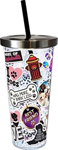 Spontiques naljepnica za pse Art Glitter Cup, Poklon za djecu i odrasle, drži topla i hladna pića