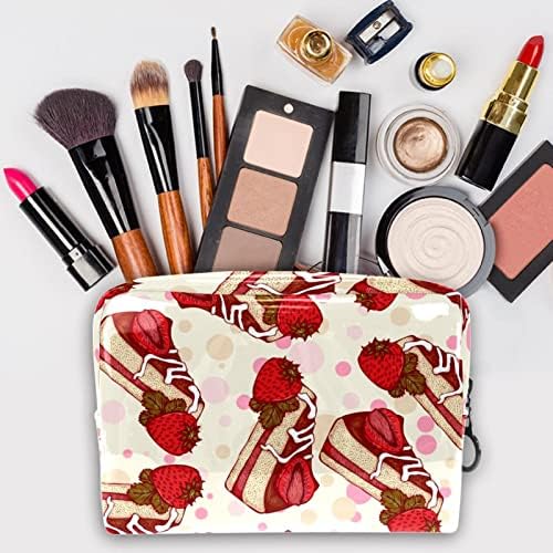 Make up torba, kozmetička torba, organizator vodootporne torbe za šminku, crtani ružičasti kolač od jagoda
