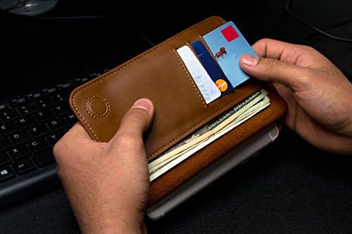 Univerzalna torbica-novčanik Bastex, Školjkaša smeđi novčanik od umjetne kože u stilu клатча, 3 utora za kartice, 2 džepa