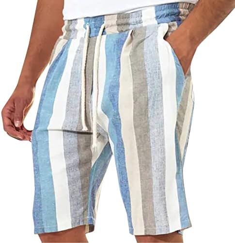 Koraljne kratke hlače muškarci muški capris casual lagane kratke hlače s elastičnim strukom za plaž.