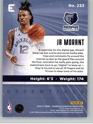 2020-21 Panini Chronicles 233 JA Morant Memphis Grizzlies NBA košarkaška karta