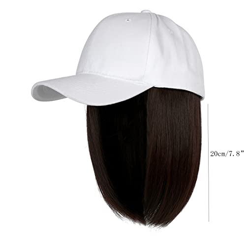Bejzbolska kapa s nastavcima za kosu ravna kratka frizura bob odvojiva perika šešir za ženu djevojka vezuje