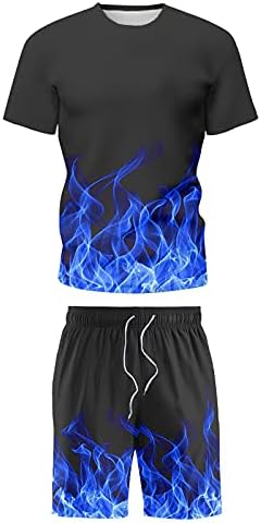 Tootom Muška majica s kratkim rukavima i kratke hlače Set 2021 Sportska odjeća 2 komada ljetne odjeće za muške znojne košulje,