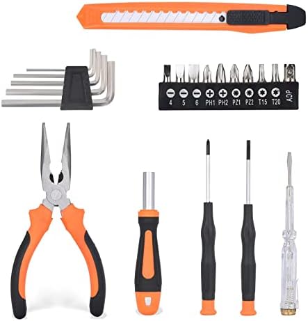 22-dijelni set alata za kućanstvo uobičajeni set alata kliješta za rezanje s plastičnim kućištem za pohranu alata za dom,