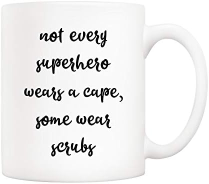 5. Božićni pokloni smiješna šalica za kavu medicinske sestre, ne nosi svaki superheroj ogrtač, neki nose pilinge, šalice