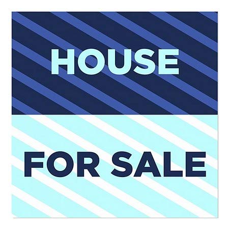 CGSIGNLAB | Kuća na prodaju -Stripes Blue Stiskanje prozora | 16 x16