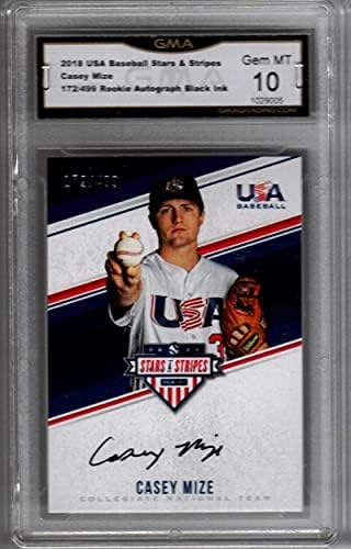 2018. Panini USA STARS & Stripes cm Casey Mize RC Rookie Auto Autograph 172/499 Baseball Trading Card Detroit Tigers