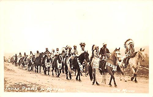 Indijska parada Blackfeet, razglednica u Montani