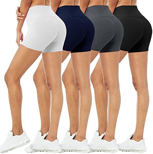 4 Paketne biciklističke kratke hlače za žene - 5 visoki struk Streats Spandex Workion Shorts za ljetnu jogu trčanje Atletic