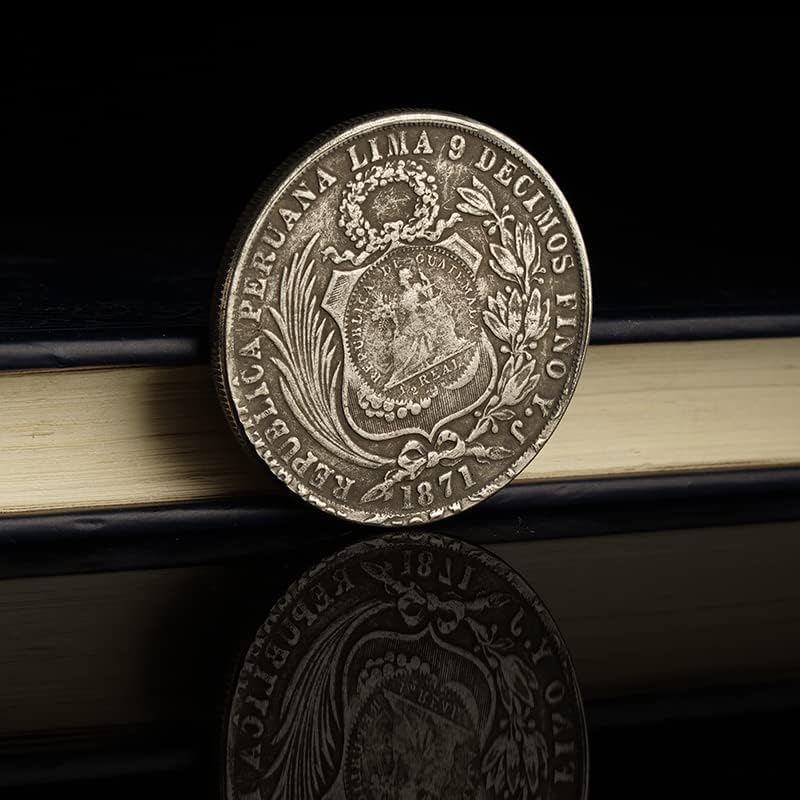 1871. Peru indijski novčić srebrni dolar Longyang Medalja Strana drevna srebrna okrugla antikvite kovanice Kolekcija zanata